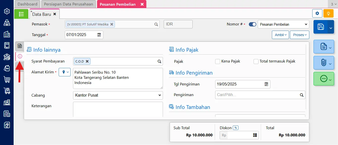 4 Membuat Uang Muka Pembelian Partial